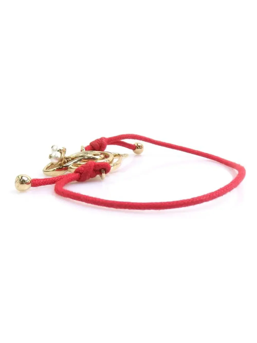 Auth Christian Dior Bracelet Red/Gold #302614C12B